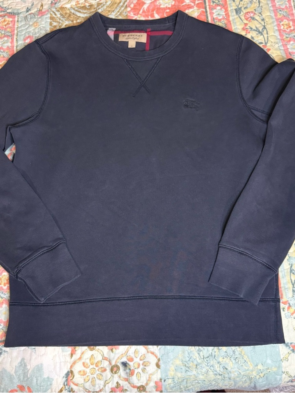 Burberry Dark Navy Crewneck Sweatshirt - Picture 3 of 15